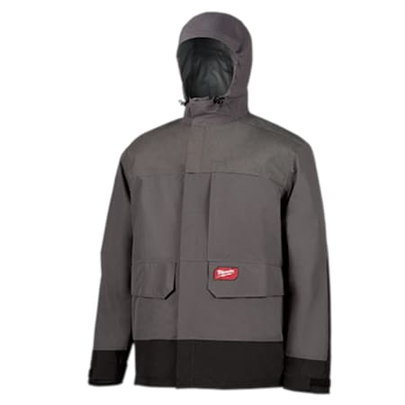 Milwaukee Tool MilwaukeeÂ® 2.5 Layer Rain Shell, Gray, 2X 310G-2X